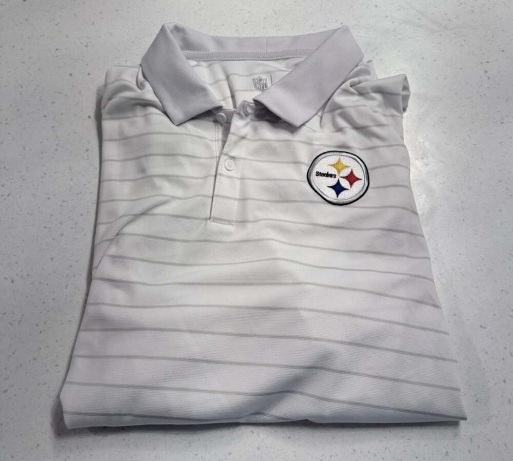 XL Nike Pittsburgh Steelers Dri-FIT Striped Polo Shirt
